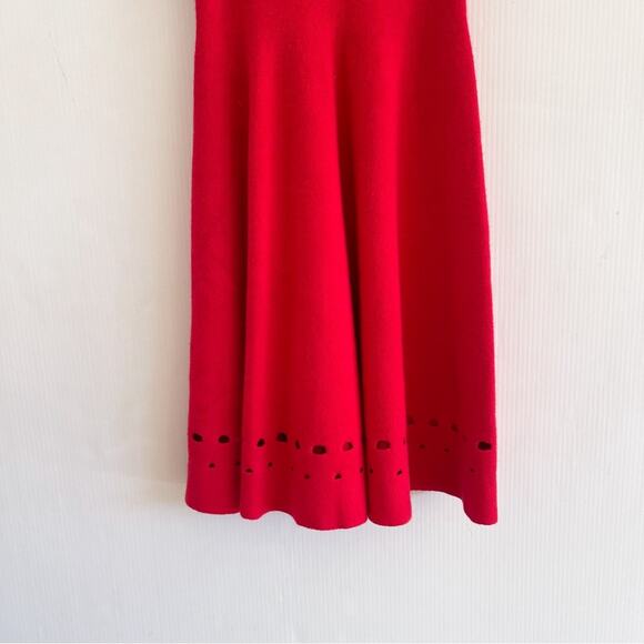 Issa London | Red Fit & Flare Circle Dress Sweater - Picture 3 of 8